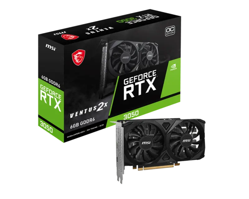 Placă video MSI GeForce RTX 3050 VENTUS 2X E 6G OC