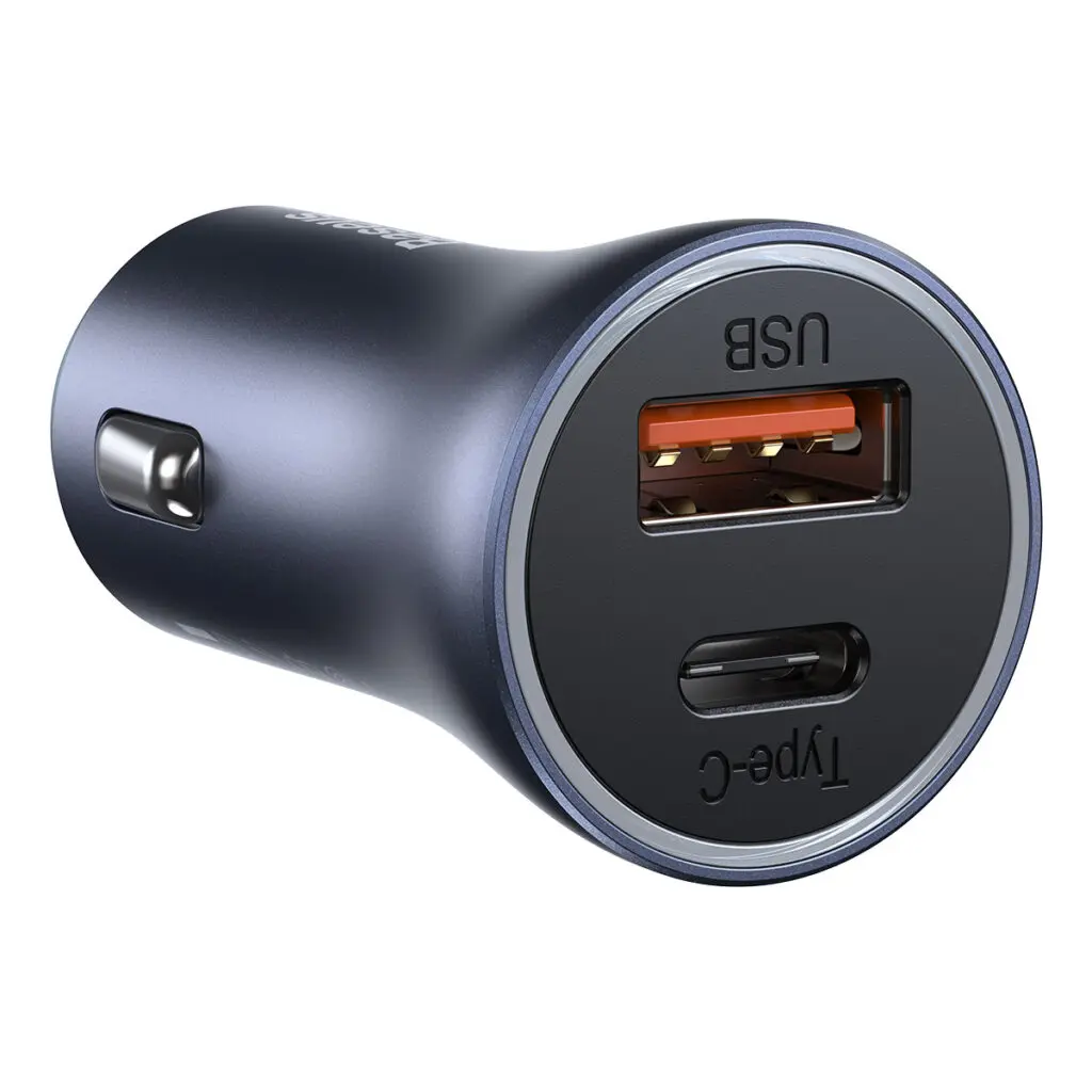 Încărcător auto Baseus Golden Contactor Pro 40W USB Type-C gri