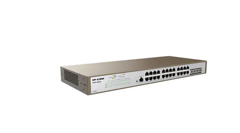 Switch 24 porturi Gigabit, 4 porturi SFP Gigabit, 1 port RJ45 consola, Management, 1U – IP-COM PRO-S24