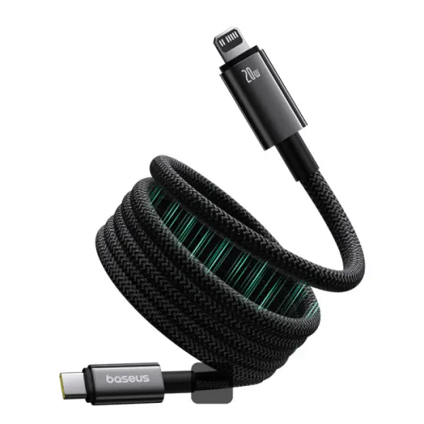 CABLU alimentare si date Baseus Tungsten Gold, Fast Charging Data Cable pt. smartphone, cablu magnetic, USB Type-C la Iphone Lightning, 20W, 1m, negru „P10319805111-01” (timbru verde 0.08 lei) – 6932172662356
