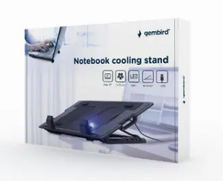 Stand notebook Gembird NBS-1F17T-01 17″ cooler LED negru