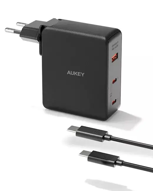 Alimentator Aukey Omnia II Mix 140W 2×USB-C 1×USB-A negru PA-B7O