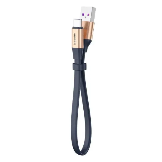 Cablu de date/incarcare Baseus, Simple HW Quick Charge, USB Type-C 23cm 5 A, Negru/Auriu