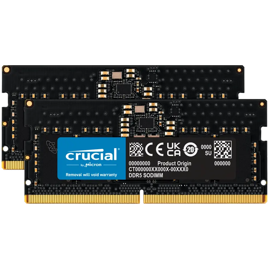 Kit memorie notebook Crucial, 2x16GB, DDR5, 5600MHz, Negru