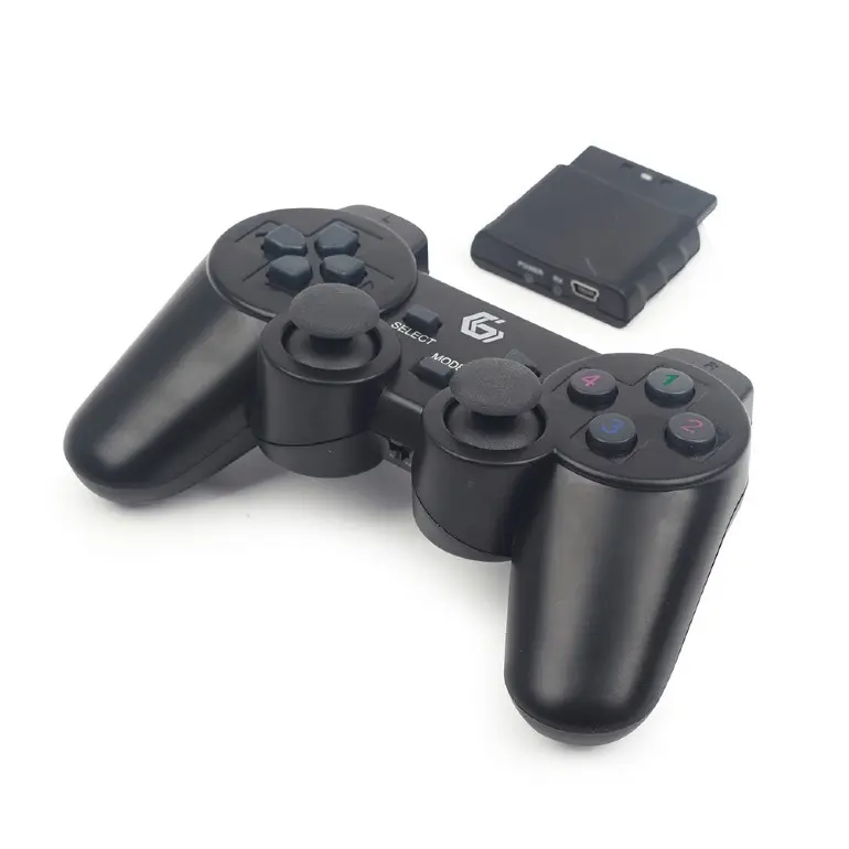 Gamepad wireless Gembird JPD-WDV-01, Dual vibration, pentru PC/PlayStation 2/PlayStation 3, Negru