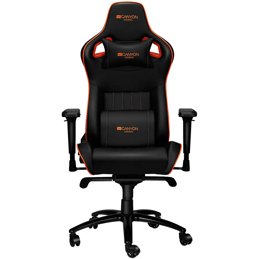 Scaun gaming Canyon Corax, Negru/Portocaliu