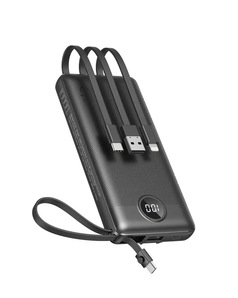 Acumulator extern Veger C10 10000mAh LED negru