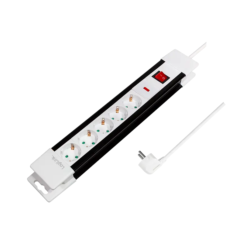 Prelungitor cu 5 prize, LogiLink, 3m, Alb