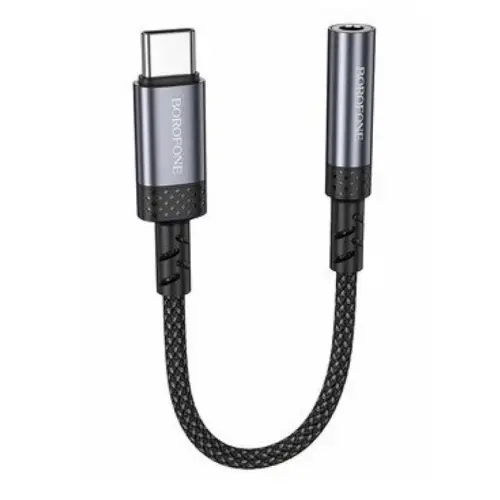 Adaptor audio Borofone BV24 USB-C jack gri 3,5 mm Graceful