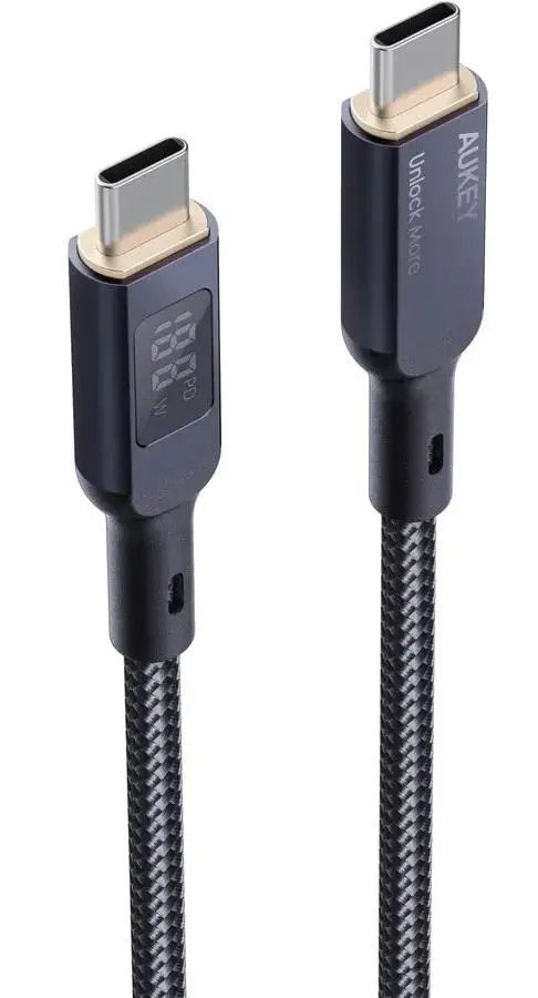 Cablu Aukey USB-C 100W 1-8m LED negru CB-MCC102