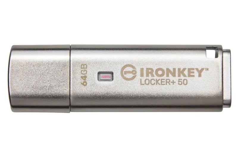 Stick USB Kingston IronKey Locker 50 64 GB argintiu