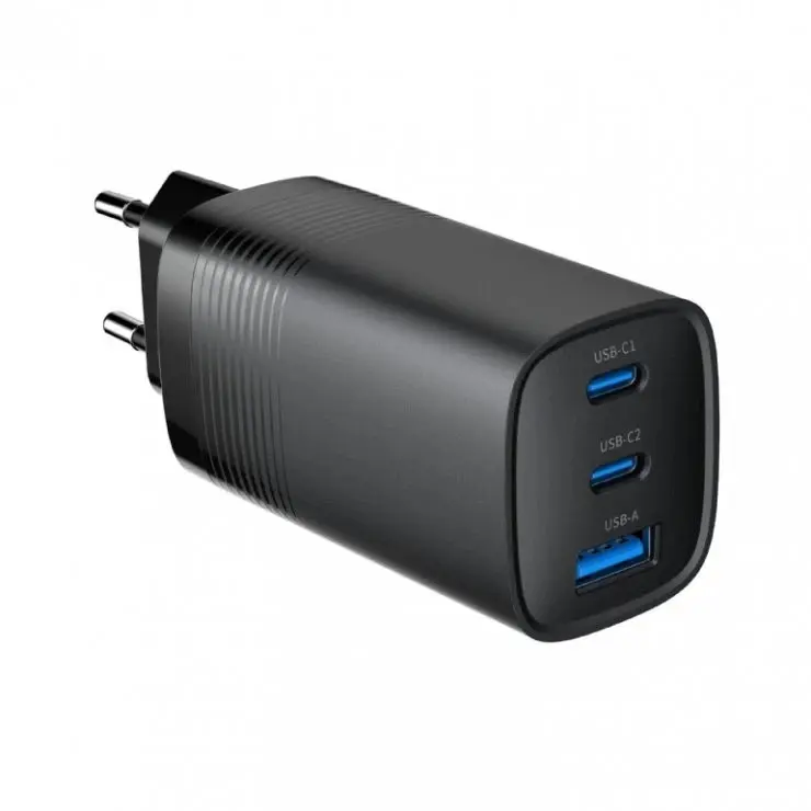 Încărcător rapid Gembird USB-C Quick Charge 65W negru TA-UC-PDQC65-01-BK