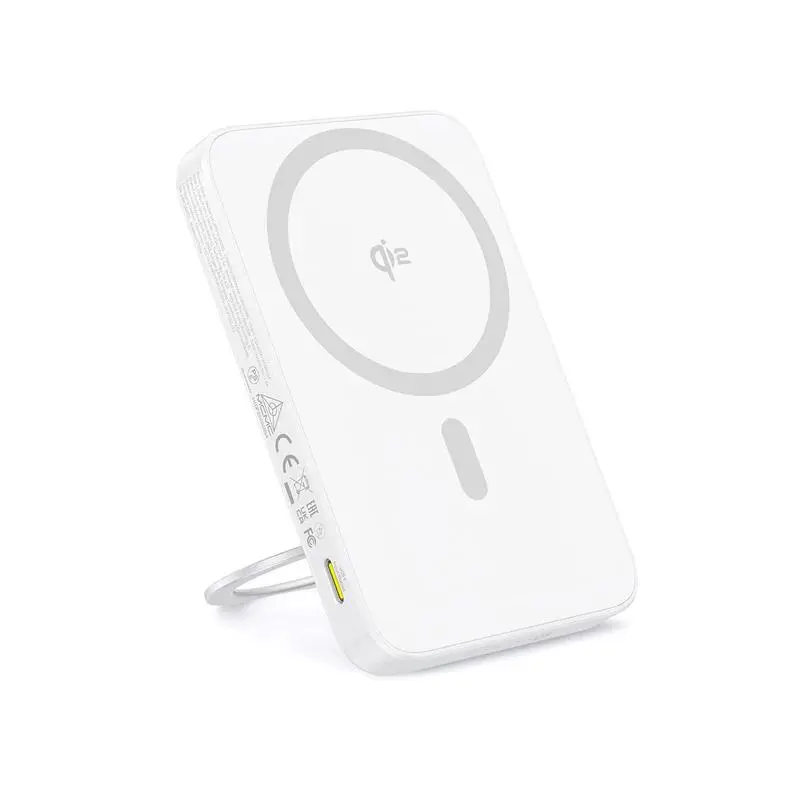 Power bank Baseus PicoGo Qi2 5000mAh alb cu suport