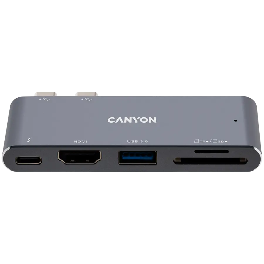Docking station Canyon CNS-TDS05DG, 5 porturi, USB-C, aluminiu