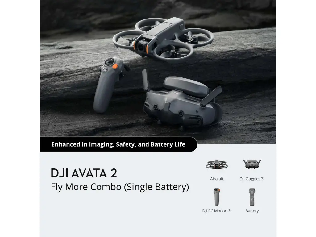 Dronă DJI Avata 2 Fly More Combo, 1 acumulator, Goggles 3