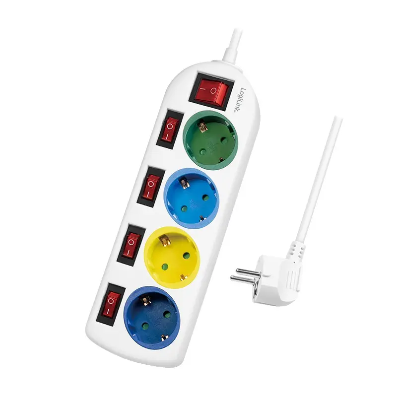 Prelungitor Logilink LPS257 4 prize Schuko 16A multicolor