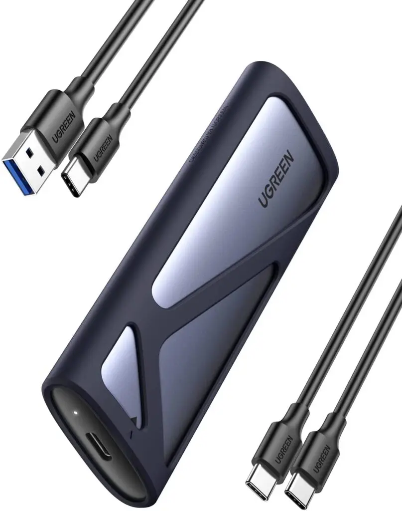 Carcasa SSD Ugreen CM400 — M.2 NVMe/SATA, USB-C 10 Gbps, gri