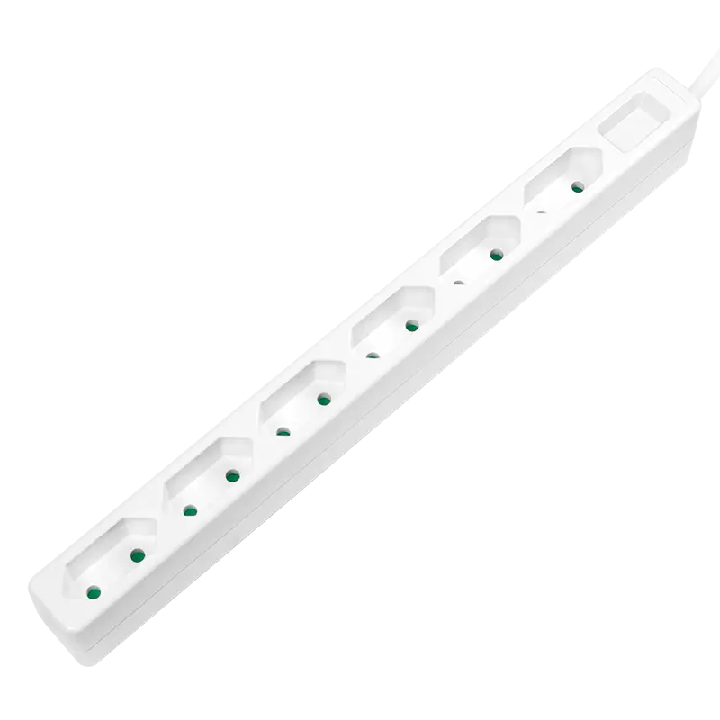 Prelungitor cu 6 prize, Logilink, 1.5 m, Alb