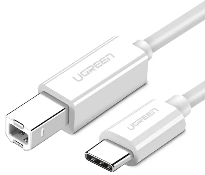 Cablu imprimanta Ugreen US241 1-5m alb USB-C la USB-B 2.0