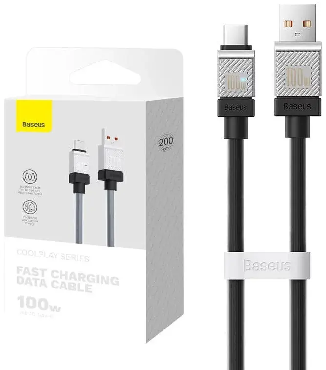 Cablu Baseus Coolplay USB-A USB-C 100W 2m negru