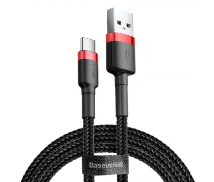 Cablu Baseus Cafule CATKLF-C91 USB-A USB-C 2 m negru-roșu