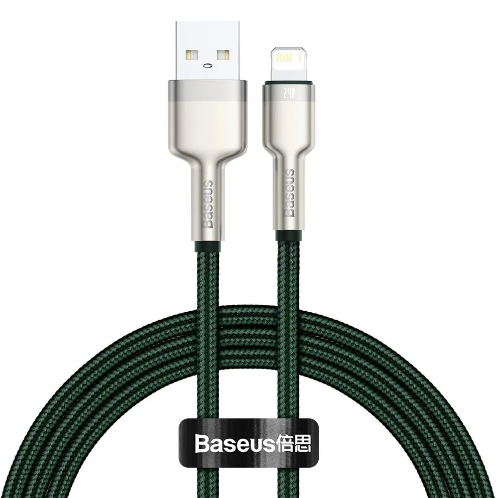 Cablu Baseus Cafule Metal USB Lightning 1m verde CALJK-A06