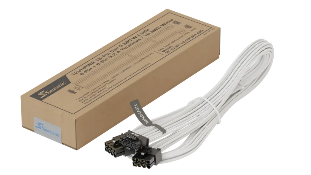 Cablu Seasonic 12VHPWR 2×8 16 pini 750mm alb