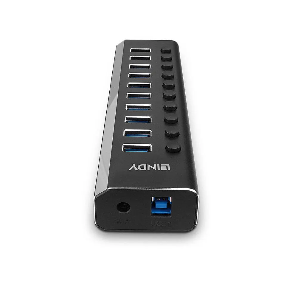 Hub Lindy LY-43370 USB 3.0 10 porturi cu buton On/Off