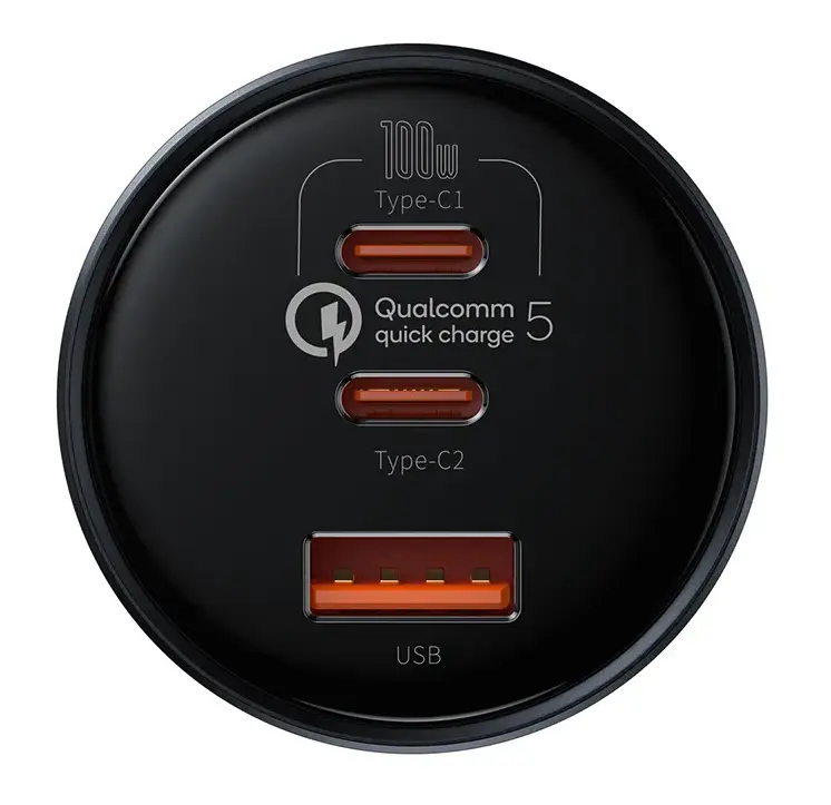 Incarcator auto Baseus QC5 160W 2x USB-C 1x USB-A gri