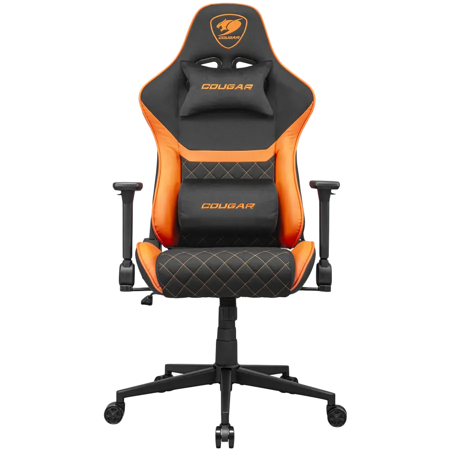 Scaun de gaming universal Cougar Armor One V2 F, sezut tapitat, Negru-Portocaliu