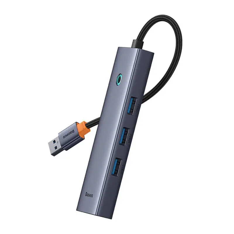Hub USB la 3 x USB 3.0, RJ45 – Baseus UltraJoy Series (B0005280A813-01) – Space Grey
