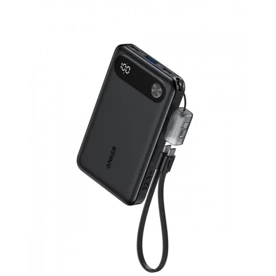 Acumulator extern Anker Powercore 10000 mAh 22.5W cablu USB-C negru