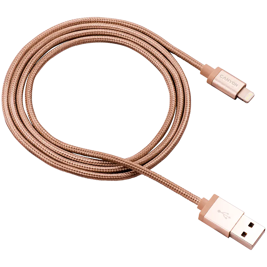 Cablu de date/incarcare Canyon tip Lightning MFI, metalic, 1 m, Auriu