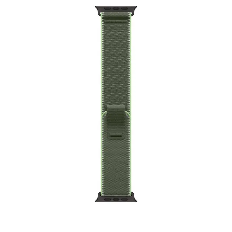 Curea Apple Watch 49mm Trail Loop Green Neon S M Black Titanium