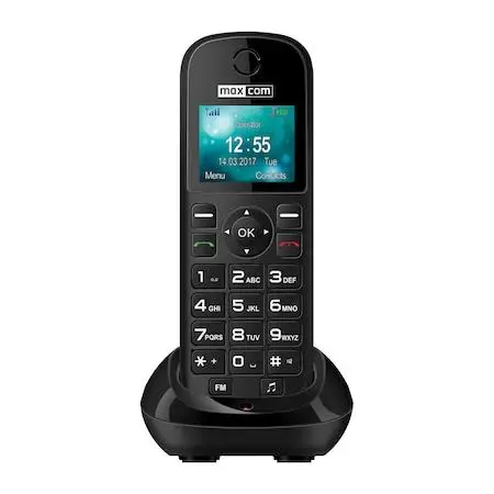 Telefon Maxcom MM35D Black fix GSM cu încărcător birou