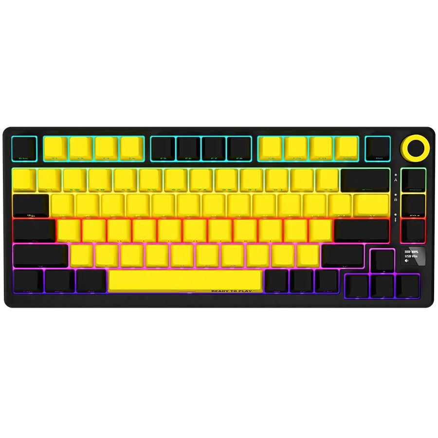 Tastatură Lorgar KBP7075W negru-galben wireless