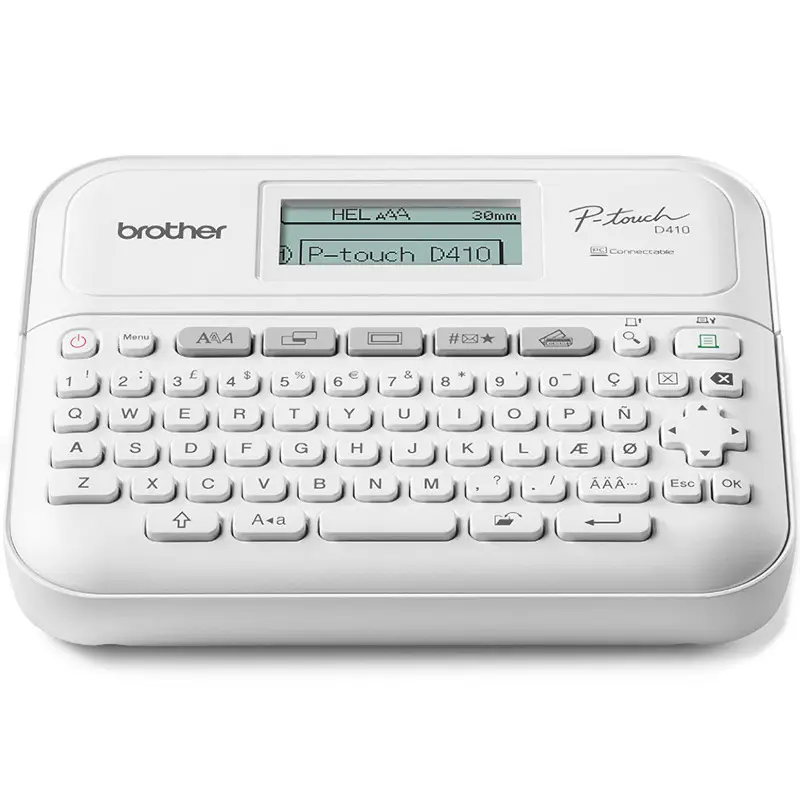 Imprimantă etichete Brother PT-D410VP 180 dpi USB Alb