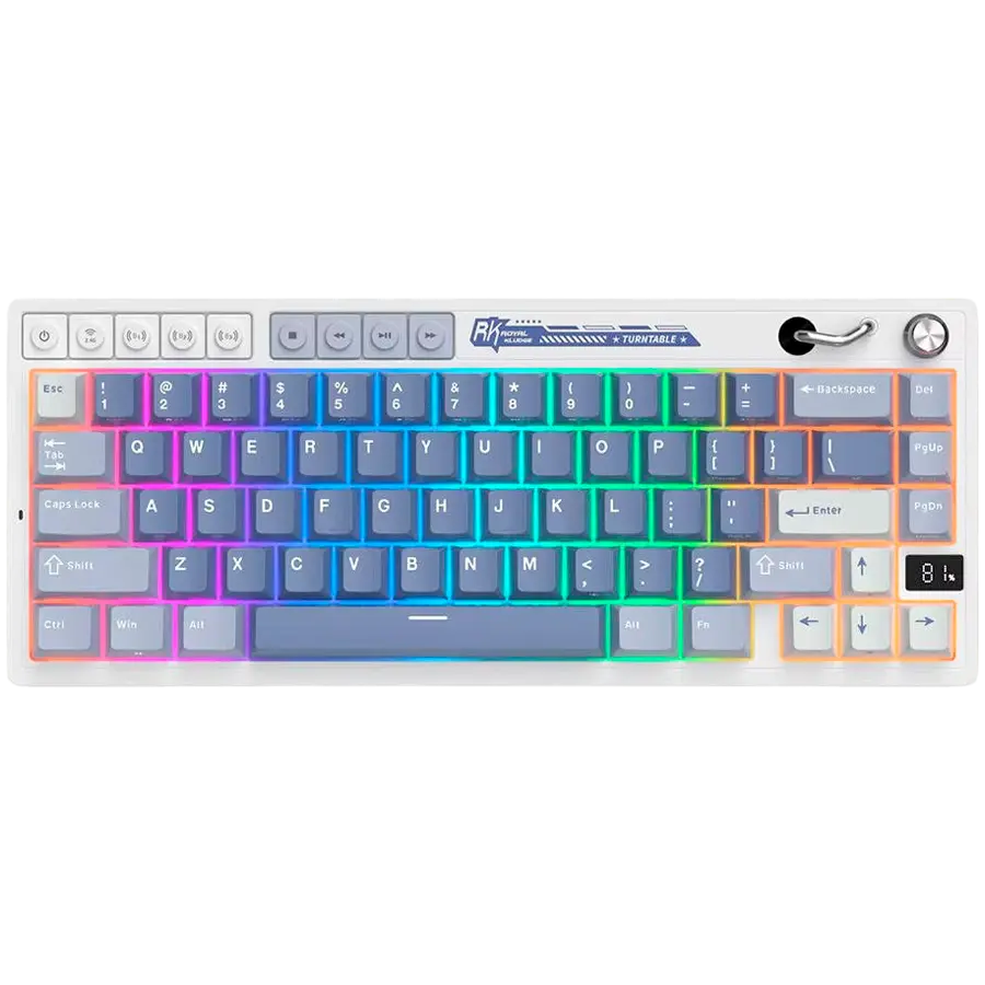 Tastatură gaming Royal Kludge RK-M65 albastru-alb