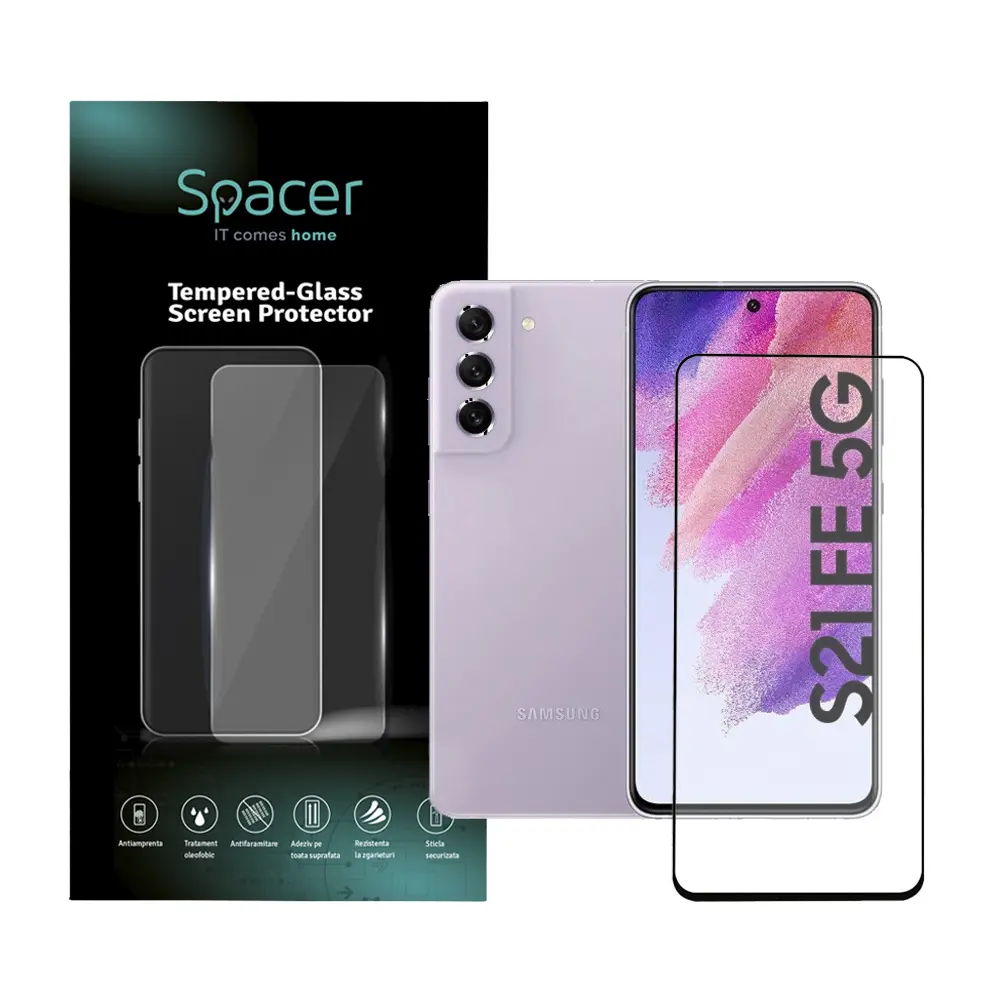 Folie sticla Spacer Samsung Galaxy S21 FE 9D 9H tempered glass