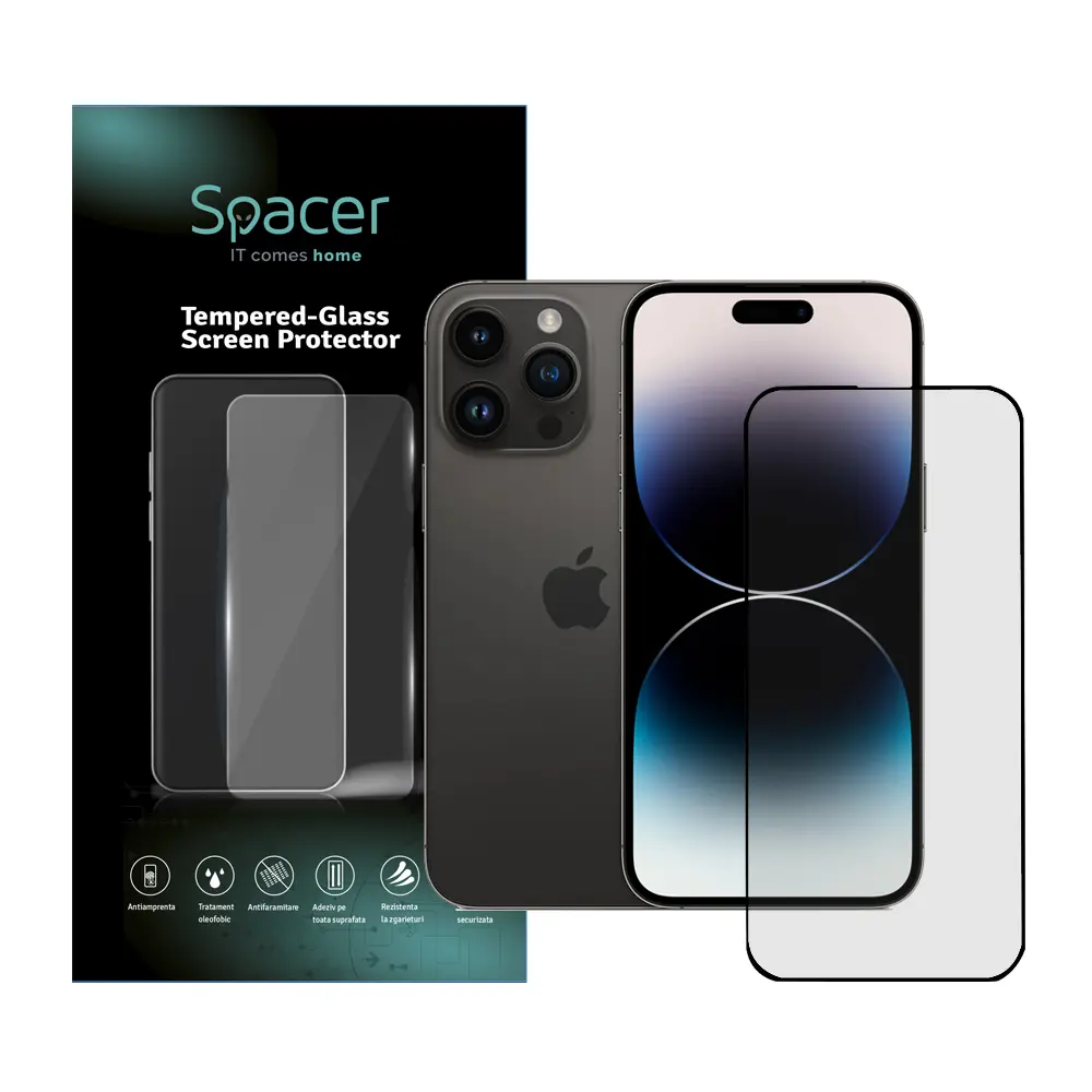 Folie sticlă Spacer iPhone 14 Pro Max SPPG-AP-IP14PM-TG, 9D, 9H