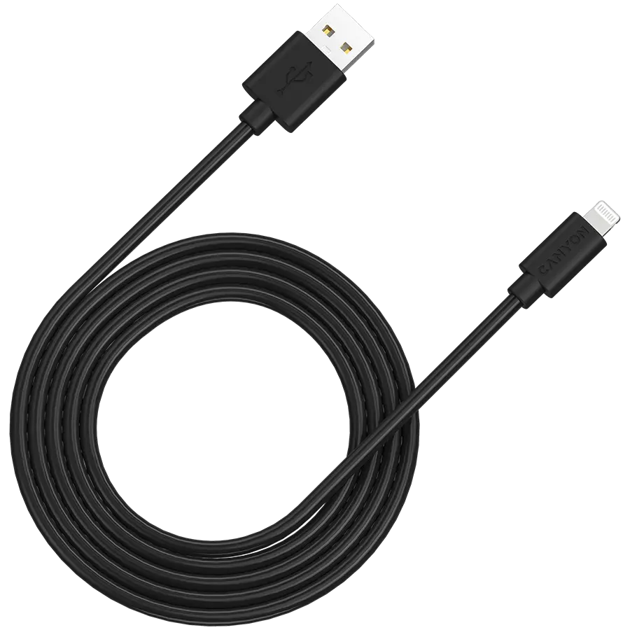 Cablu USB-A Lightning Canyon MFI-12 2m negru