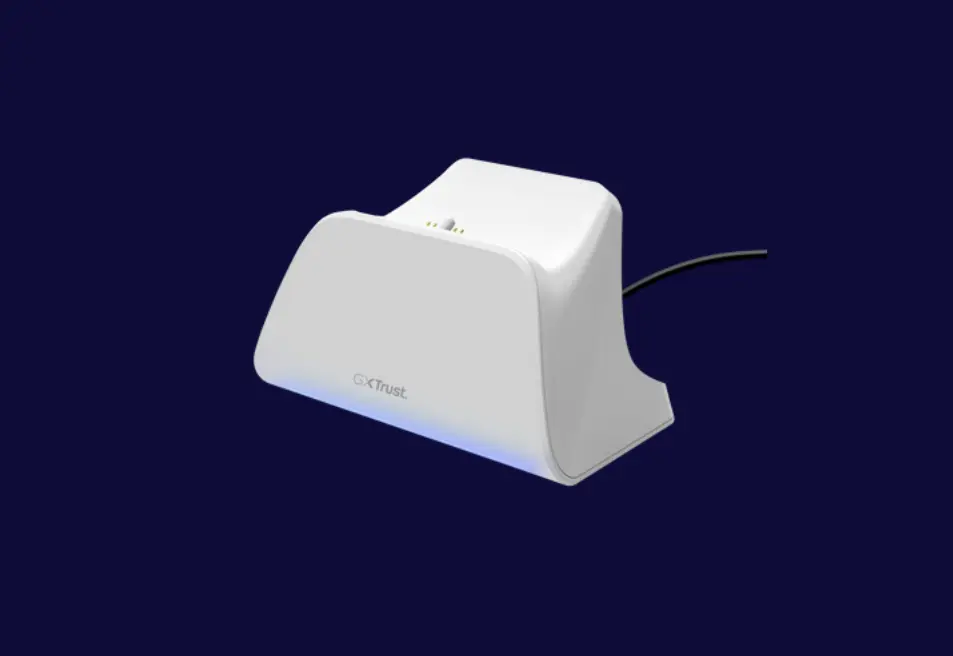 Încărcător controller PS5 Trust GXT 255W, alb, LED multicolor