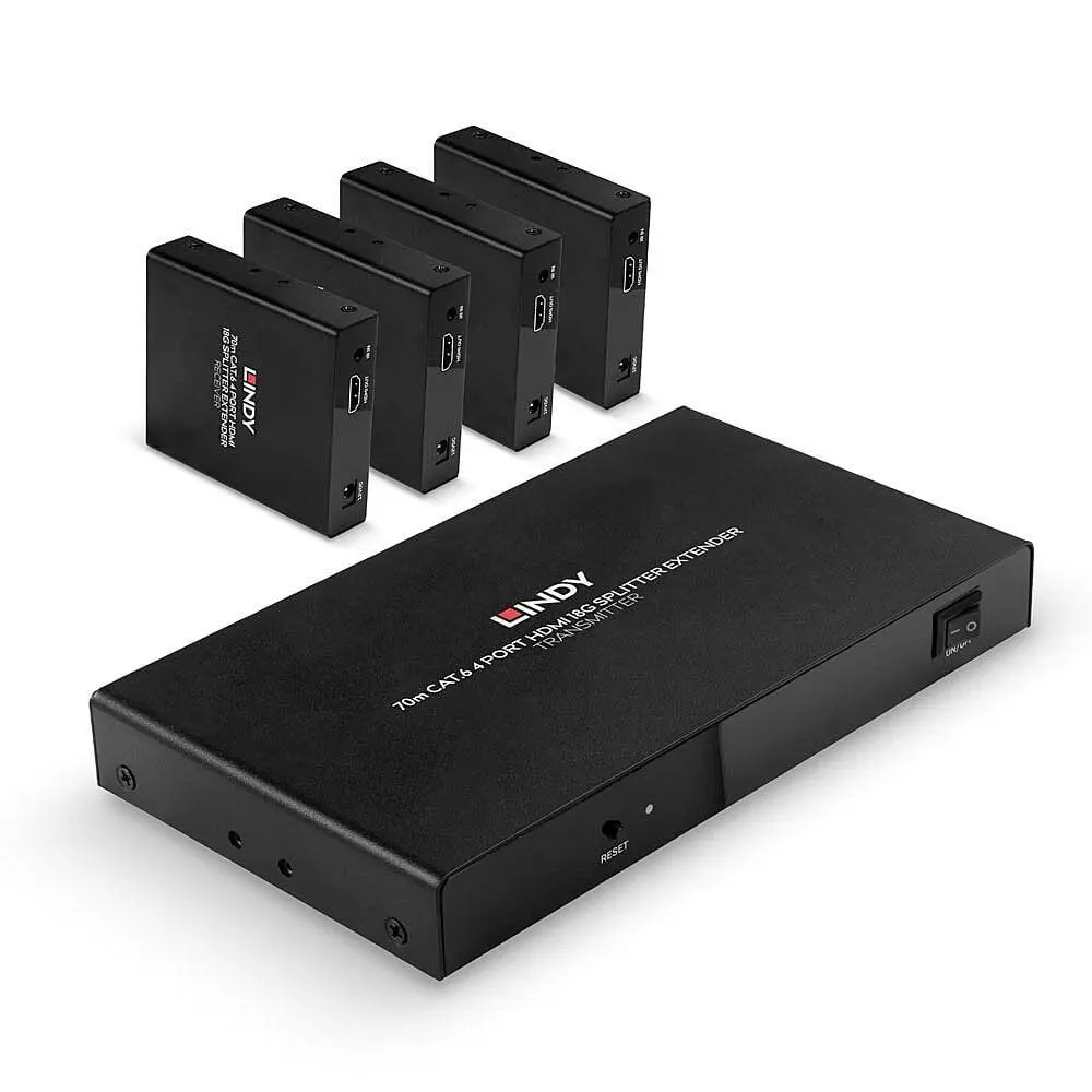 Splitter HDMI, Lindy, 70M, 4 porturi, Cat.6 Hdmi