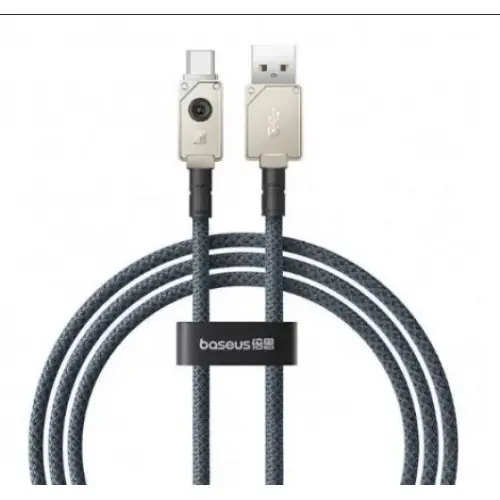 Cablu alimentare si date Baseus Unbreakable, Fast Charging, USB la USB Type-C 100W, 1m, braided aliaj zinc, alb „P10355801221-00”