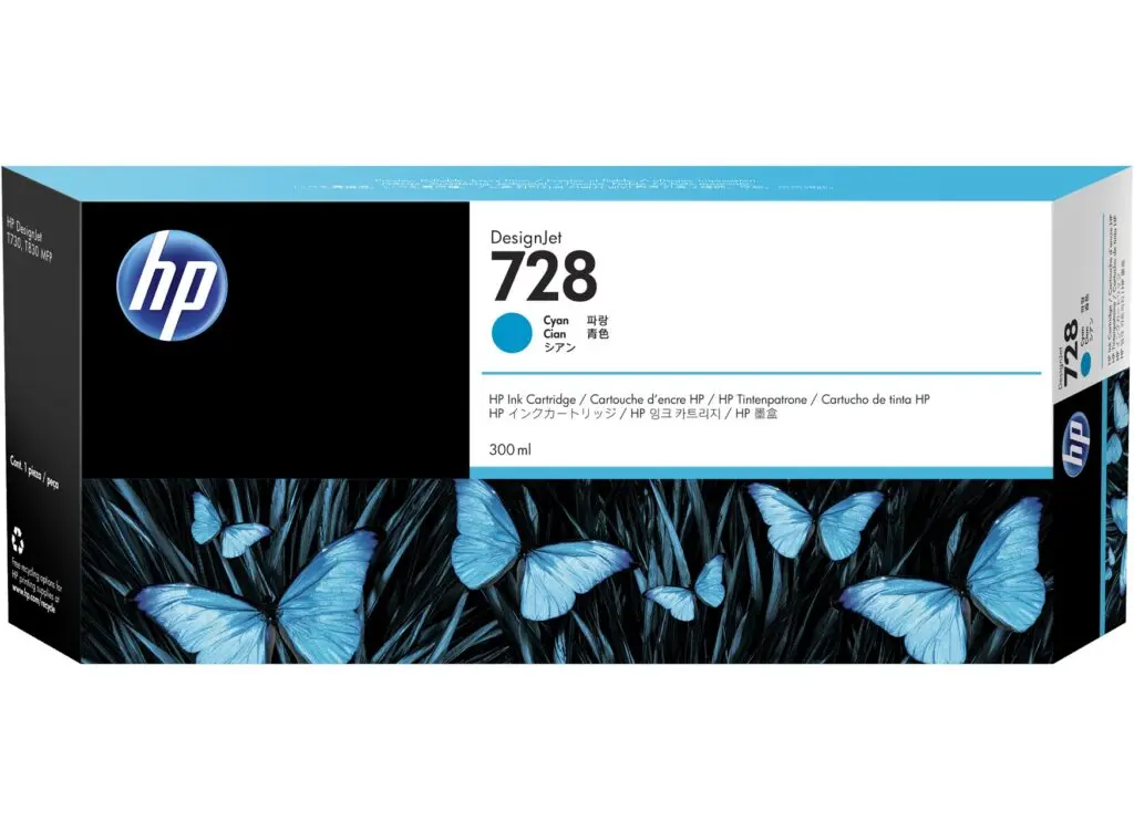 Cartuș cerneală HP 728 Cyan 300 ml F9K17A