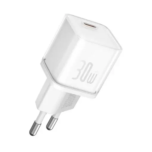 Incarcator retea Baseus GaN5S, Quick Charge 30W, 1 x USB Type-C, alb