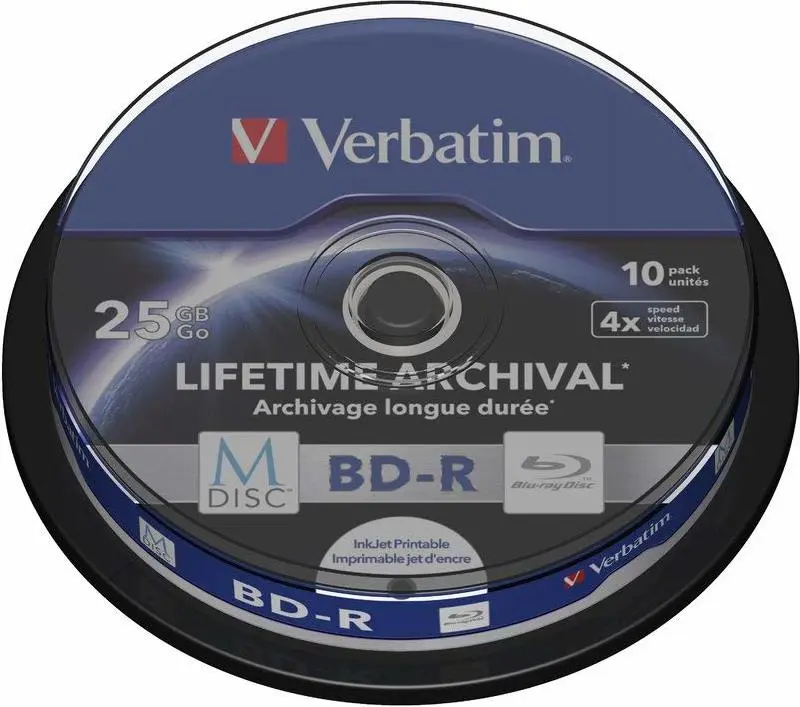 M-Disc Verbatim 43825 BD-R 25GB printabil 10 buc