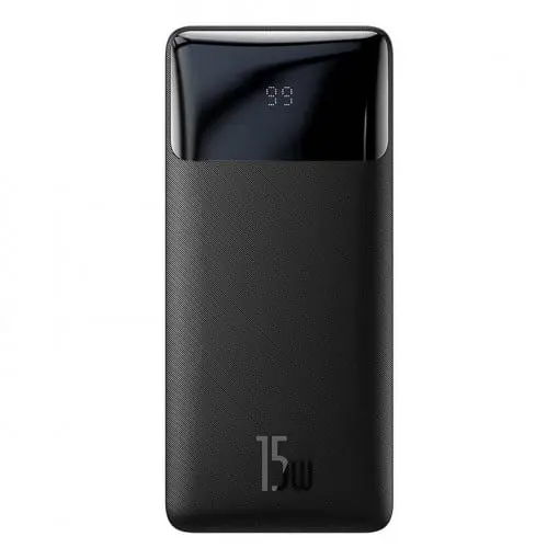 Baterie externă Baseus Bipow 10000mAh 15W afișaj digital negru