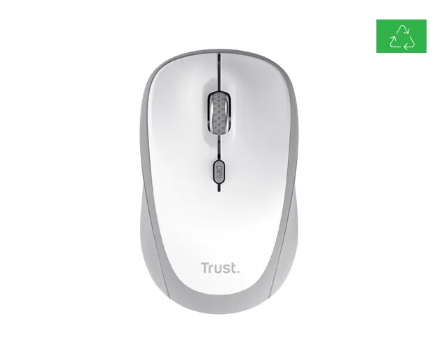 Mouse wireless Trust YVI Multi-Device 800 1600 DPI 3 butoane RF 2 4GHz 75 plastic reciclatusb A alb