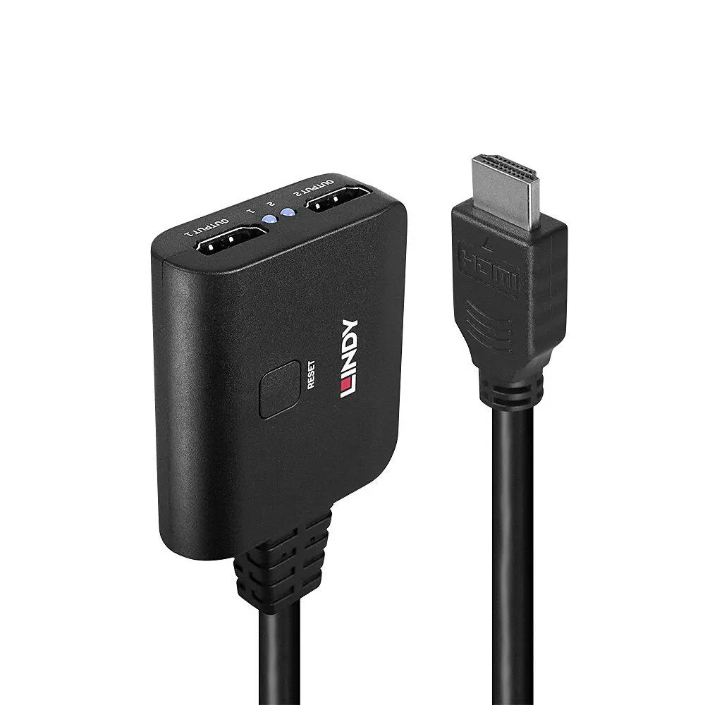 Splitter HDMI Lindy 38356 2 porturi 4K60 50 cm